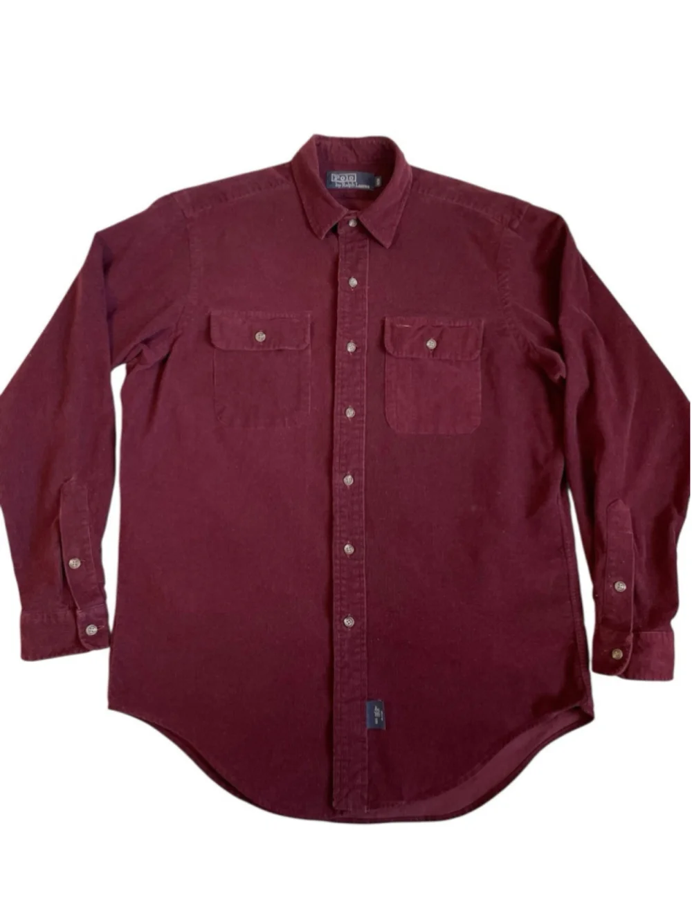 Polo Ralph Lauren Corduroy Shirt Men’s M Red Burgundy Classic Long Sleeve